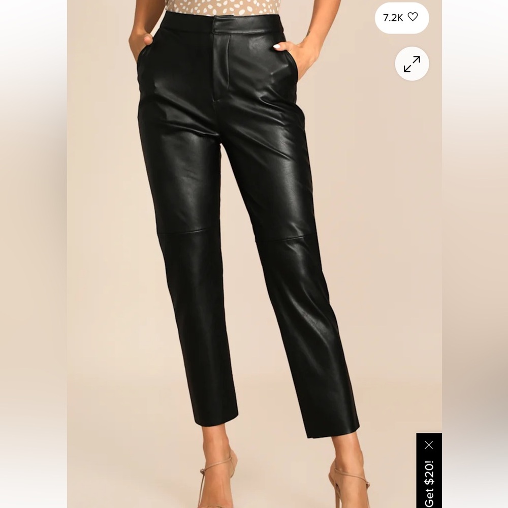 NWT Black Faux Leather Straight Leg Pants